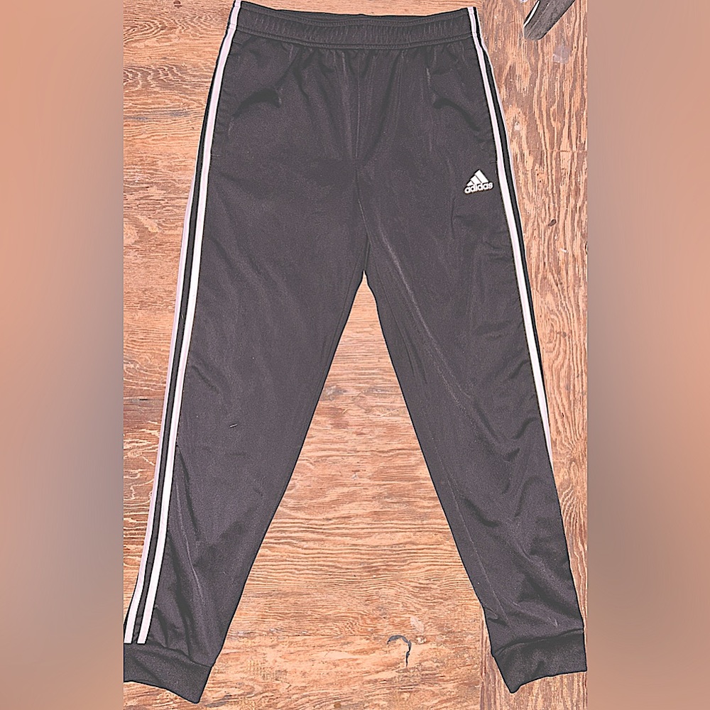 Adidas Women’s Classic Black w White Stripes Track Workout Pants Size M